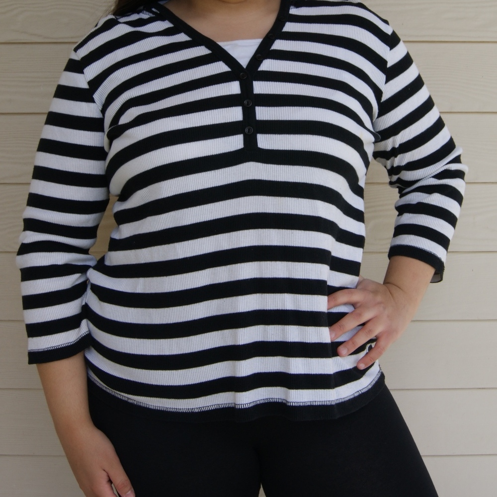 Black & White Striped Top